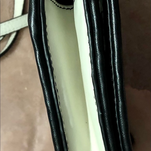 NWT Tory Burch Robinson Woven White & Black Leather Combo Purse Handbag - Picture 7 of 10